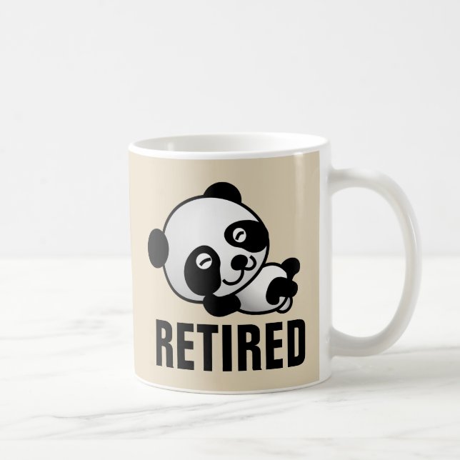 RETIRED RETIREMENT PANDA BEAR COFFEGS KAFFEETASSE (Rechts)