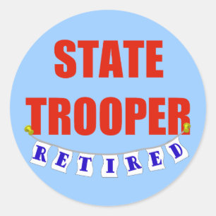 RETIRED STAAT TROOPER RUNDER AUFKLEBER