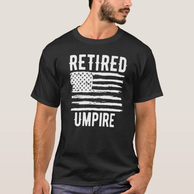 Retired Umpire Profession American Flag Premium T-Shirt (Vorderseite)