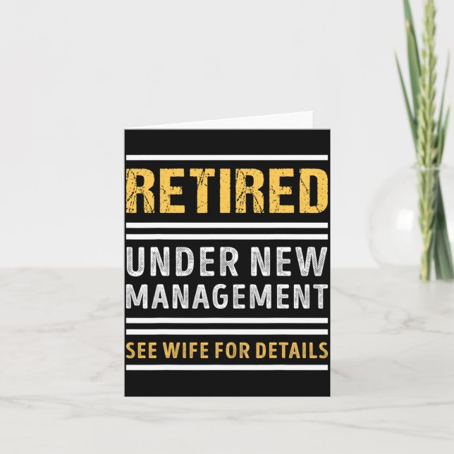Retired Under New Management Funny Retirement _1  Karte (Vorderseite)
