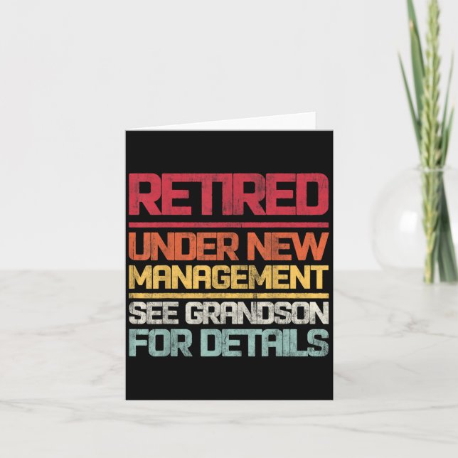 Retired Under New Management See Grandson For Deta Karte (Vorderseite)