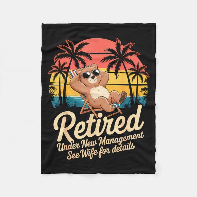 Retired Under New Management See Wife Funny Retire Fleecedecke (Vorderseite)