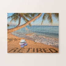 Retired Written in Sand Tropical Florida Beach
