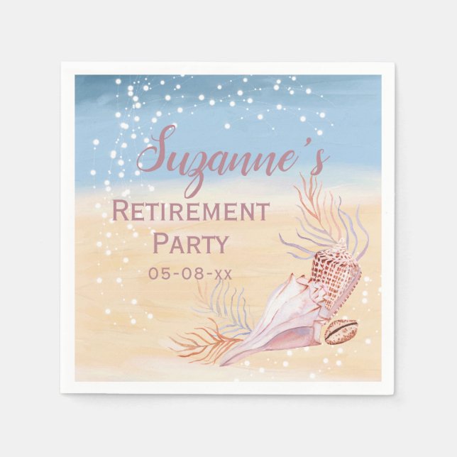 Retirement Beach Coastal Party Serviette (Vorderseite)