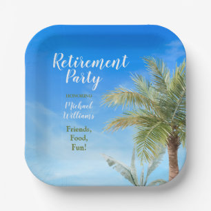 Retirement Beach Thema Party Freunde Essen Spaß Pappteller