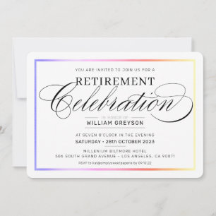 RETIREMENT FEIERT Abendessen moderne Regenbogenfar Einladung