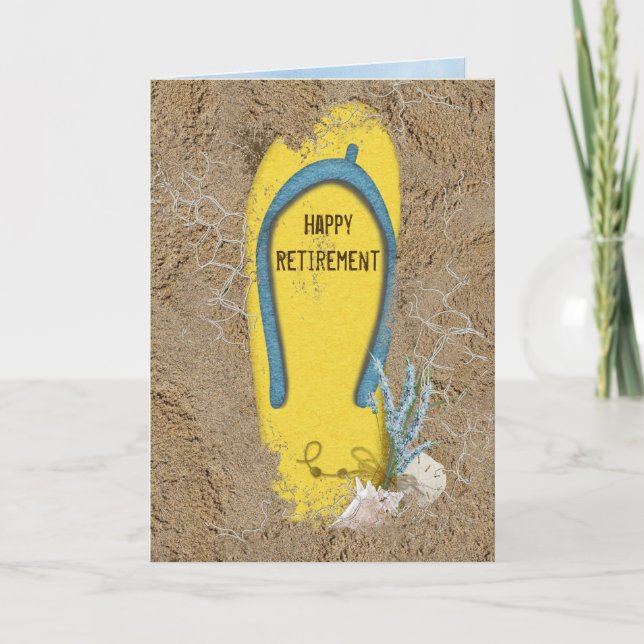 Retirement flip-flop in sand karte (Vorderseite)
