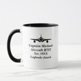 Retirement Gift Airplane and Custom Pilot info Tasse