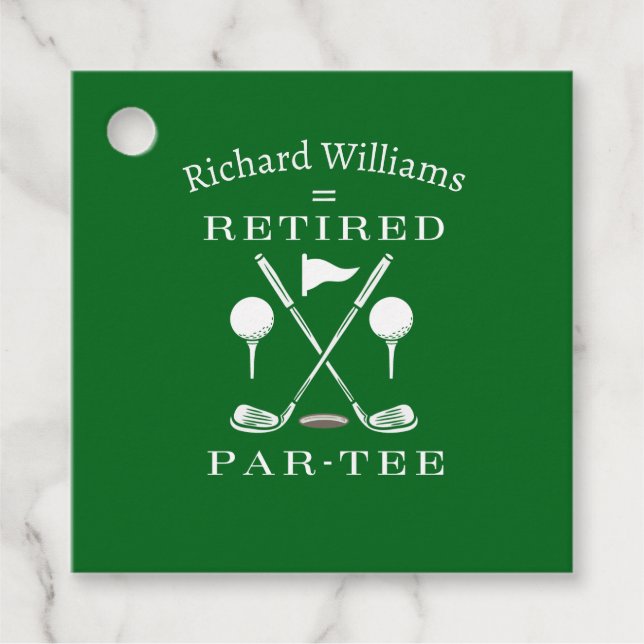 Retirement Golf Modernes Emblem Golf Clubs müde Geschenkanhänger (Vorderseite)