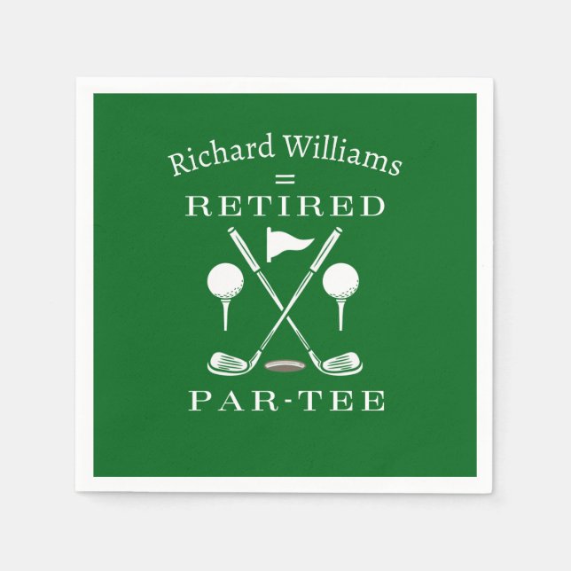 Retirement Golf Modernes Emblem Golf Clubs müde Serviette (Vorderseite)