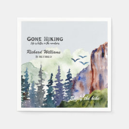 Retirement Gone Hiking Life is Better Mountains Serviette