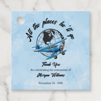 Retirement Party Globe Travel Plane Places  Geschenkanhänger