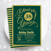 Retirement Party - Green Gold Invitation