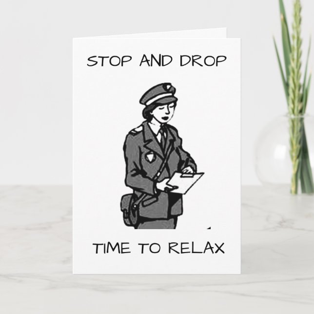 **RETIREMENT** STOP DROP RELAX RETIREMENT REGELN!! KARTE (Vorderseite)