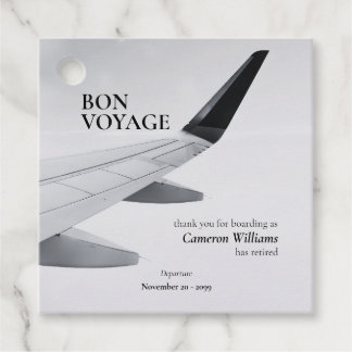 Retirement Travel Theme Modern Plane Bon Voyage Geschenkanhänger