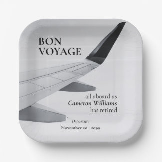 Retirement Travel Theme Modern Plane Bon Voyage Pappteller