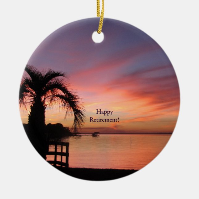 Retirment Florida Sonnenuntergang Keramikornament (Vorne)