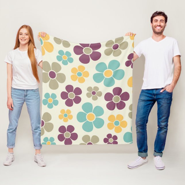 Reto 1960er Style Mid Mod Floral Pattern Fleecedecke (Beispiel)