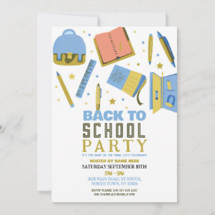 Retour À La Fête De L'École Invitation Fun Station