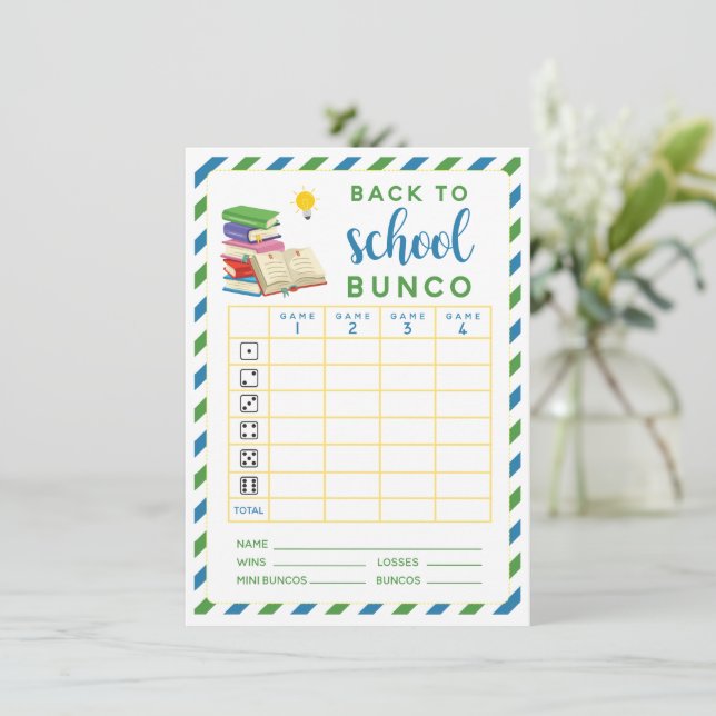 Retour à l'école Août Septembre Carte Bunco (Debout devant)