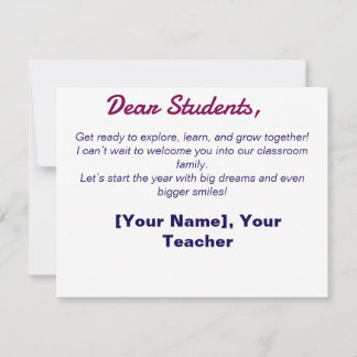 Retour à l'école Carte à plat - Laisser l'aventure