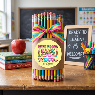 Retour à l'école élémentaire coloré Autocollant