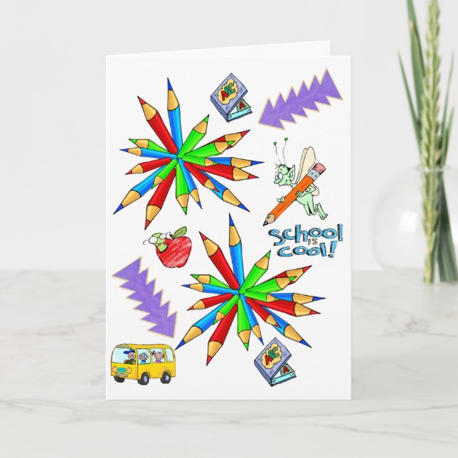 Retour à l'école est une carte de voeux Cool (Devant)