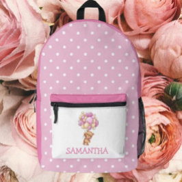 Retour à l'école Fille Bear thème Sac à dos imprim