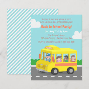 Retour à l'école Invitations à la fête des enfants