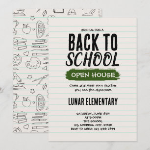 Retour à l'école open house Invitation