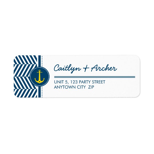 RETOUR ADRESSE ÉTIQUETTE d'ancrage nautique modern (Devant)
