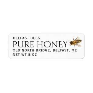 Retour Adresse Étiquette miel avec abeille