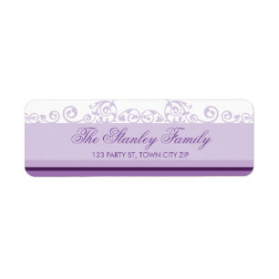 RETOUR ADRESSE ÉTIQUETTES jolies boucles violet vi