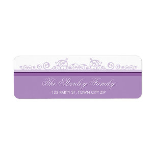 RETOUR ADRESSE ÉTIQUETTES jolies boucles violet vi