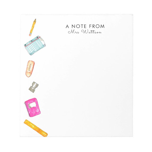 Retour au carnet cadeau pour enseignant de l'école (Devant)