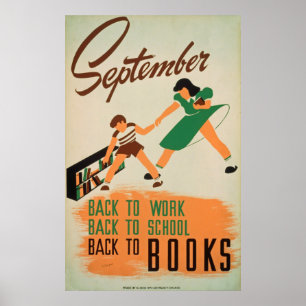 Retour Au Poster vintage De L'École