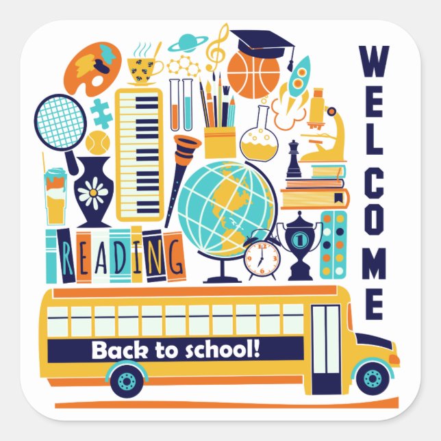 Retour aux autocollants scolaires (Devant)
