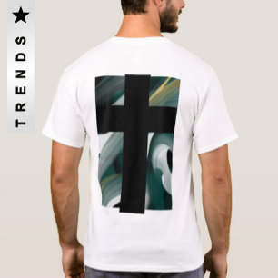 Retour Imprimer T-shirt Tendance Abstraite Noir Ve