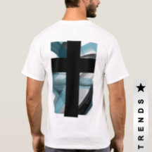 Retour Imprimer T-shirt Tendance Océan bleu Abstra