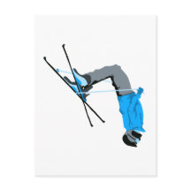 Retournement | Carte postale de skieur en salto ar
