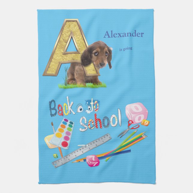 Retourner À L'École ABC Tissu Serviettes De Thé (Vertical)