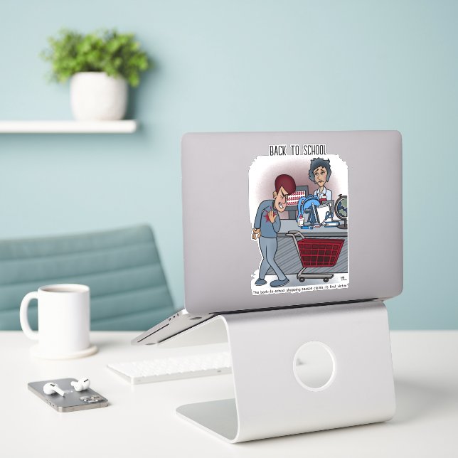 Retourner À L'École Stickers Coupe Personnalisée (Ordinateur portable sur le bureau)