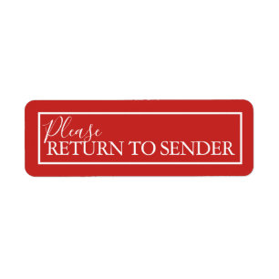 Retourner à l'expéditeur étiquettes de adresse rou