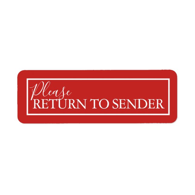 Retourner à l'expéditeur étiquettes de adresse rou (Devant)