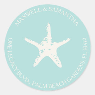 Retourner Adresse Enveloppe Sticker Plage Mariage