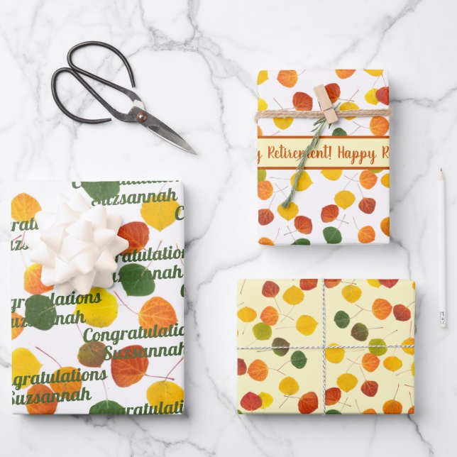 Retraite Automne Couleur Aspen Feuilles personnali (Recto)