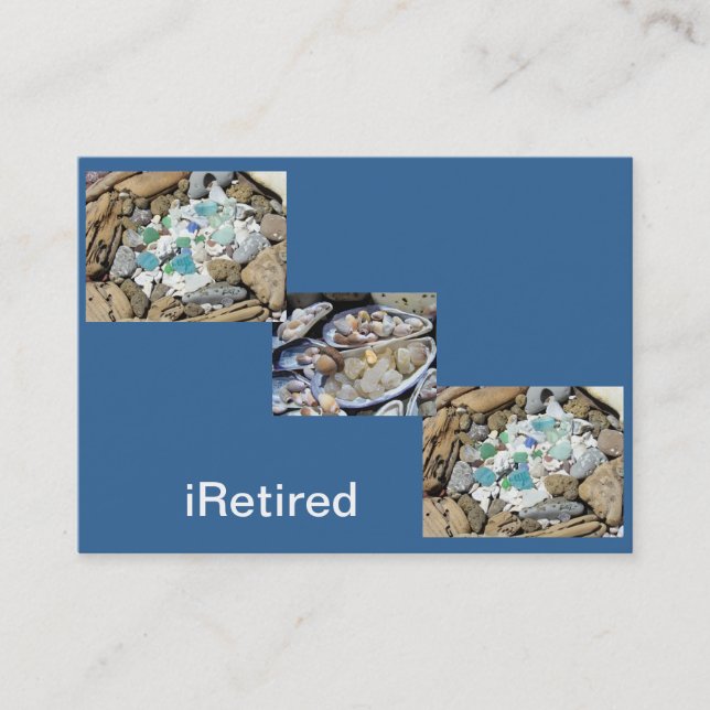 retraite bleue iRetired de plage de cartes de (Devant)