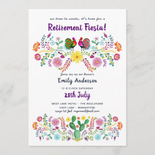 RETRAITE DE FIESTA Mexicaine Fleurs Invitations d'