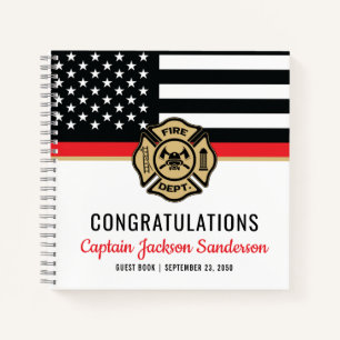 Retraite des pompiers Mince Red Line Livre d'or