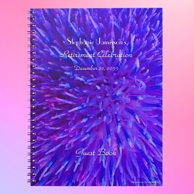 Retraite du livre d'invité Purple Abstrait Floral (Créateur téléchargé)